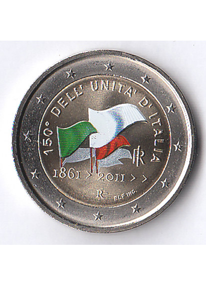 2011 - 2 euro ITALIA 150° Unità D'Italia Smaltata Fdc